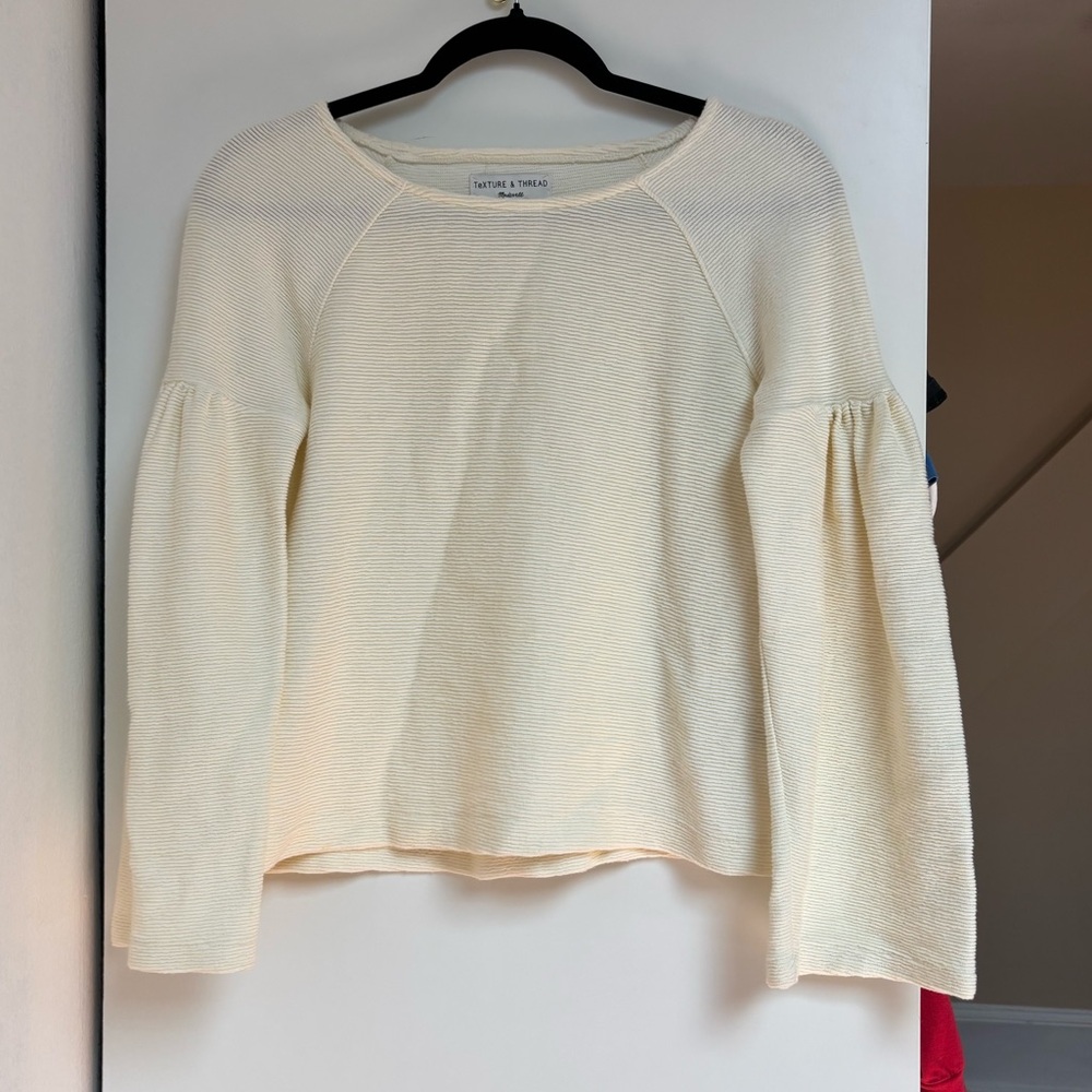 Madewell Texture & Thread Cream Puff Shoulder Top